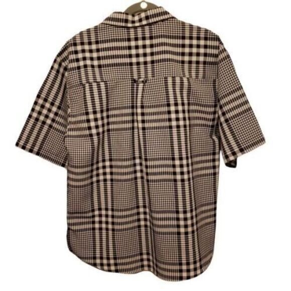 Numen Mens Sz L Blue White Plaid Short Sleeve Button Down Shirt - Picture 9 of 9